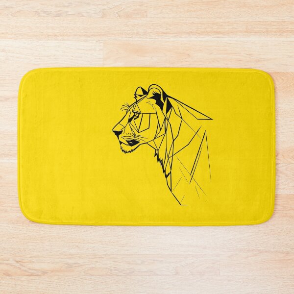 Item preview, Black Line Lioness Yellow Gold BG designed and sold by DiscoGypsyFish.