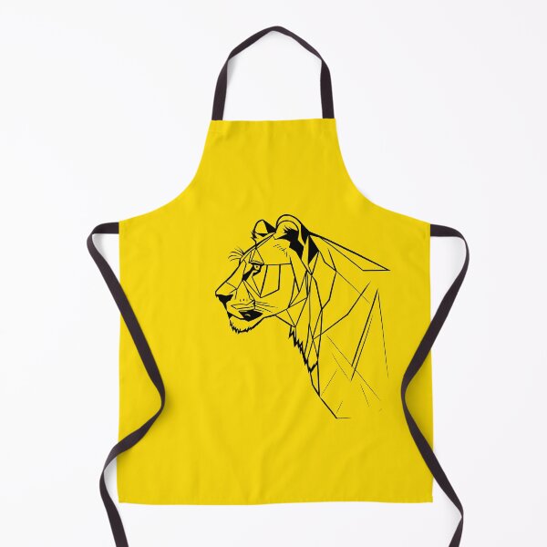 Item preview, Black Line Lioness Yellow Gold BG designed and sold by DiscoGypsyFish.