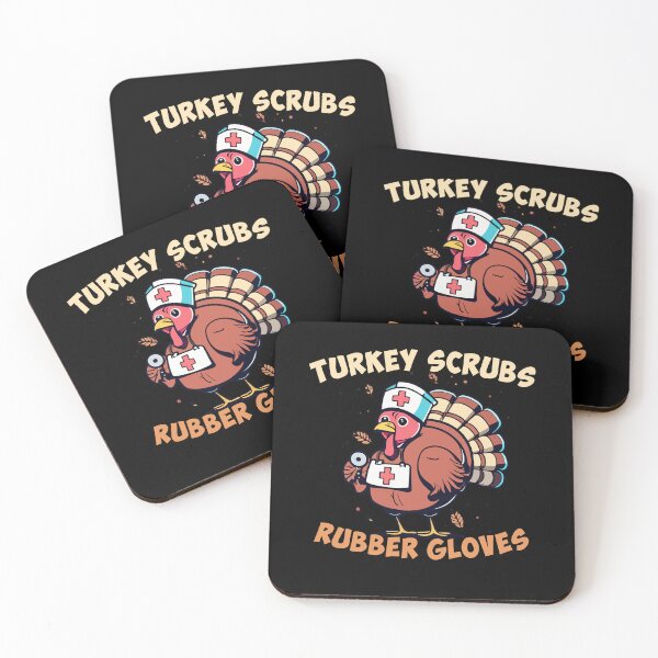 Item preview, Turkey Scrubs Rubber Gloves Funny Thanksgiving Nurse Humor Gift designed and sold by TMelonShop.
