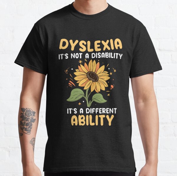 Vista previa del artículo con la obra «La dislexia no es una discapacidad, es una habilidad diferente. Un regalo disléxico.», diseñado y vendido por TMelonShop.