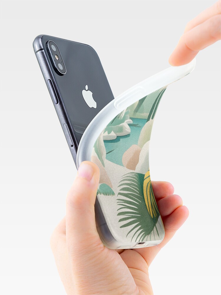Thumbnail 4 of 5, iPhone Case, Palm Landscape Drawing designed and sold by Patricks-Art.