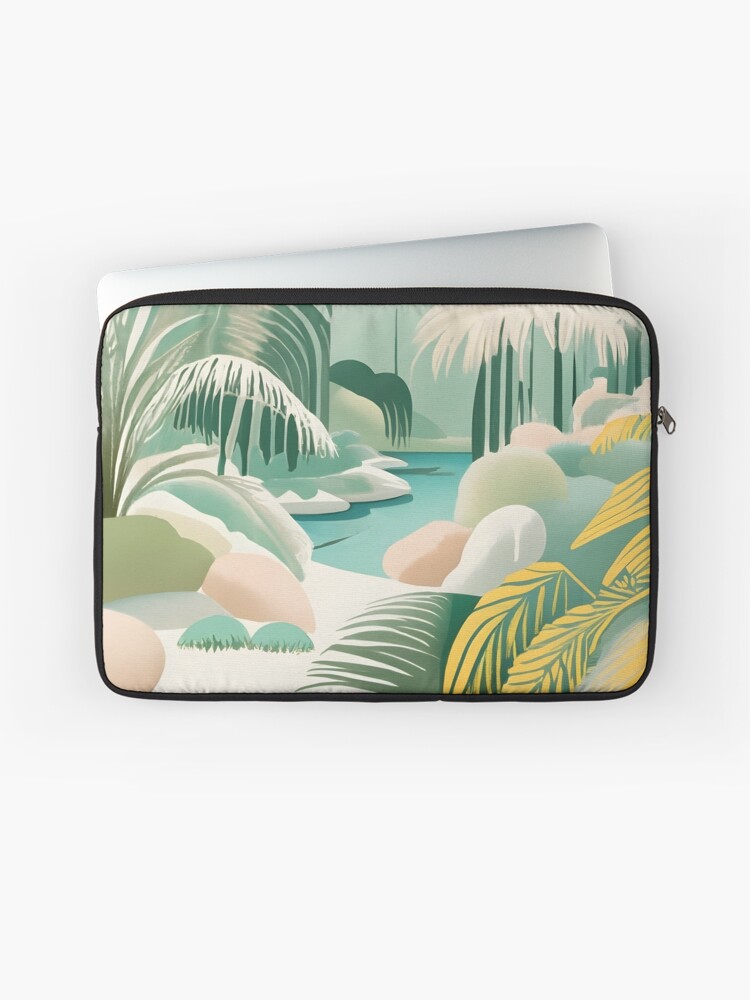 Thumbnail 1 of 2, Laptop Sleeve, Palm Landscape Drawing designed and sold by Patricks-Art.