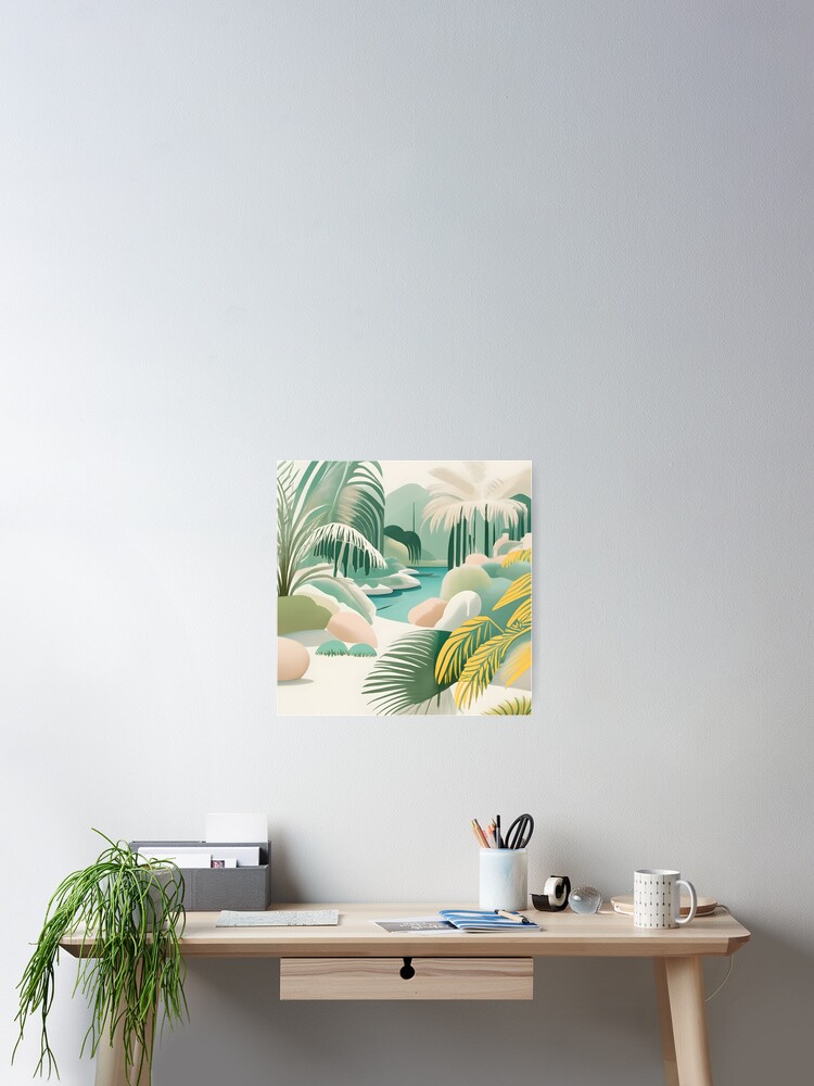 Thumbnail 2 of 3, Poster, Palm Landscape Drawing designed and sold by Patricks-Art.
