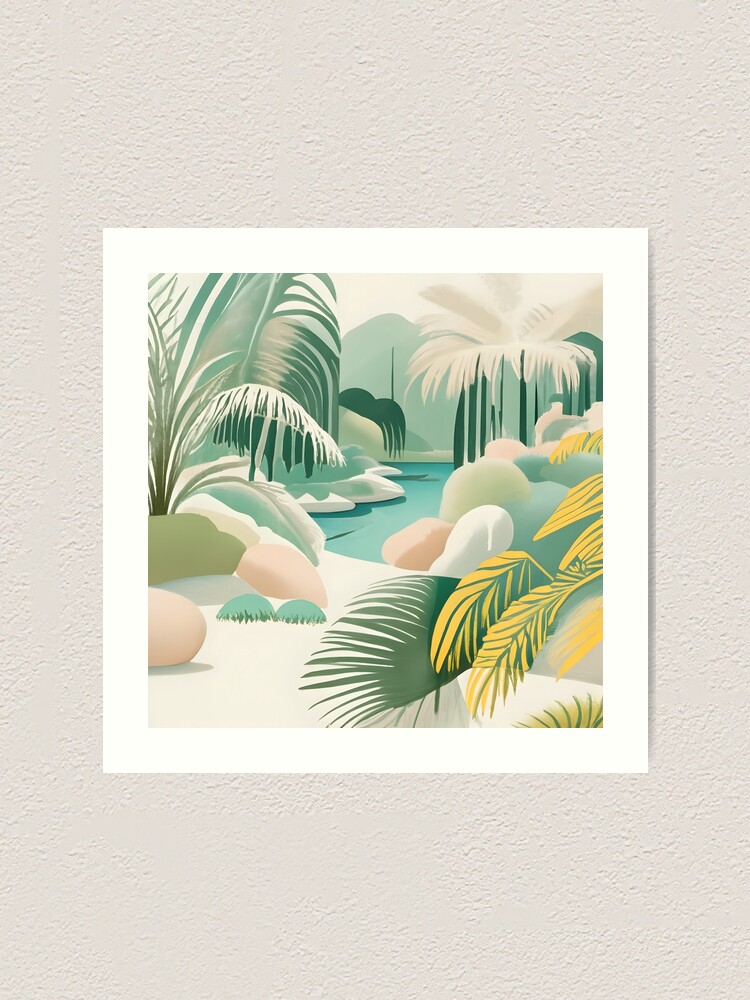 Thumbnail 1 of 3, Art Print, Palm Landscape Drawing designed and sold by Patricks-Art.