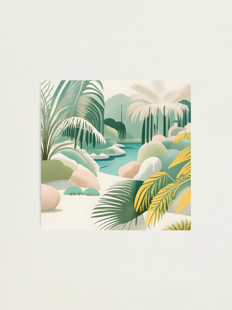 Thumbnail 1 of 3, Photographic Print, Palm Landscape Drawing designed and sold by Patricks-Art.