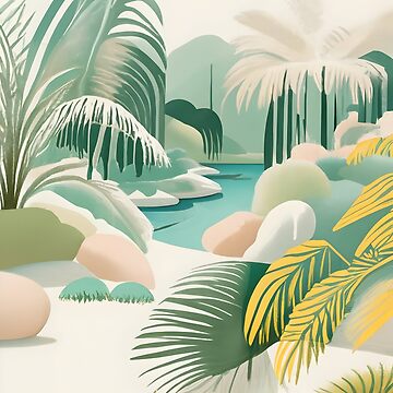 Artwork thumbnail, Palm Landscape Drawing by Patricks-Art