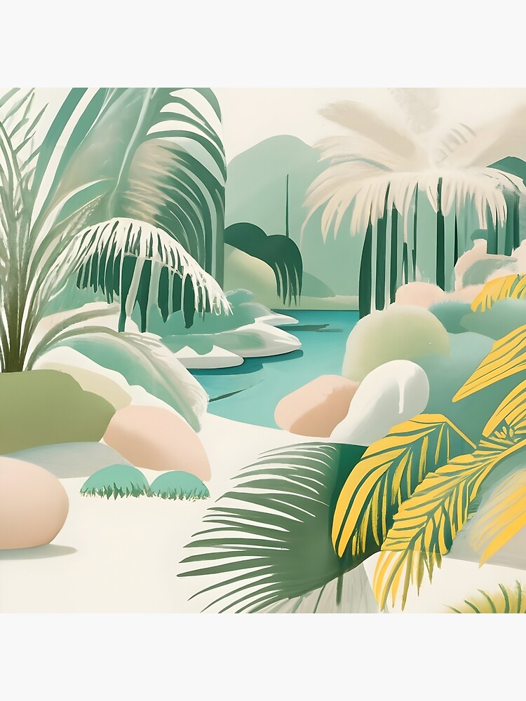 Thumbnail 4 of 4, Pillow, Palm Landscape Drawing designed and sold by Patricks-Art.