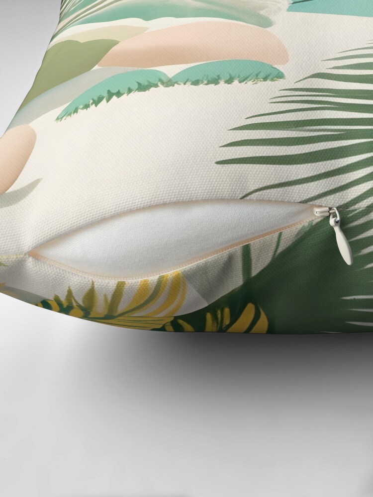 Thumbnail 2 of 4, Pillow, Palm Landscape Drawing designed and sold by Patricks-Art.