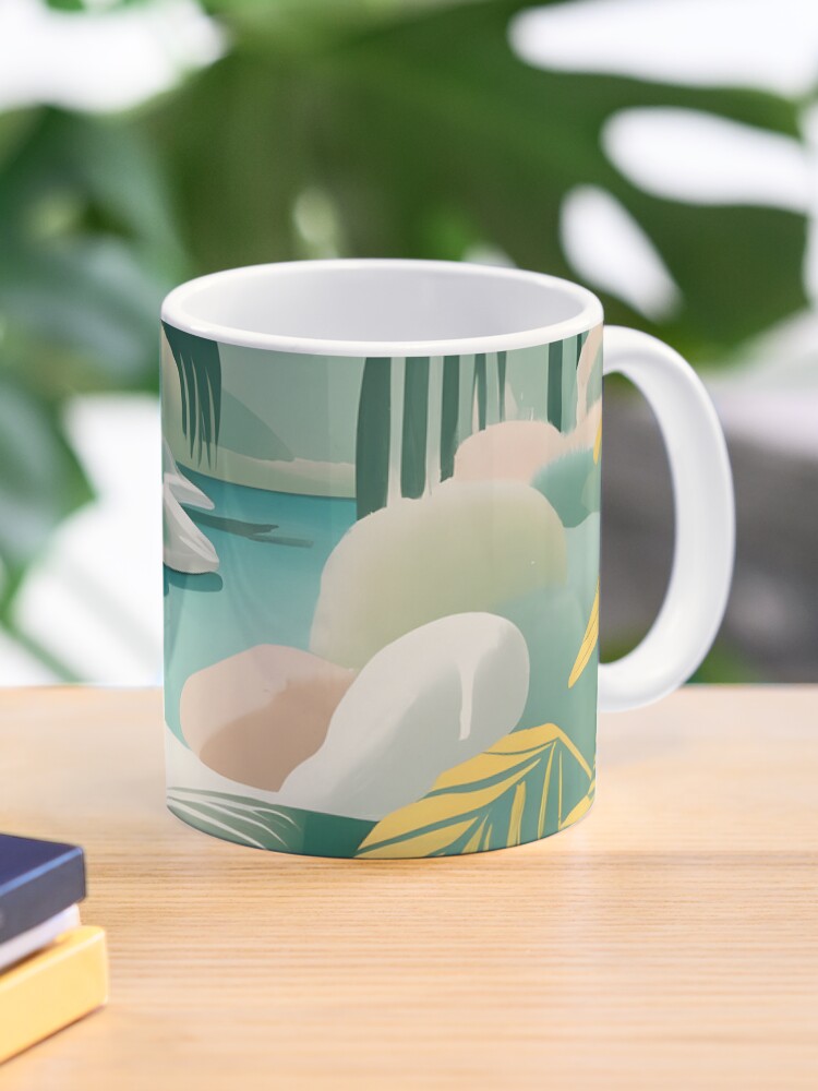 Thumbnail 1 of 6, Coffee Mug, Palm Landscape Drawing designed and sold by Patricks-Art.