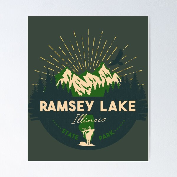 Item preview, Ramsey Lake State Park Illinois - IL Badge Souvenir Sunset designed and sold by mountainfad.