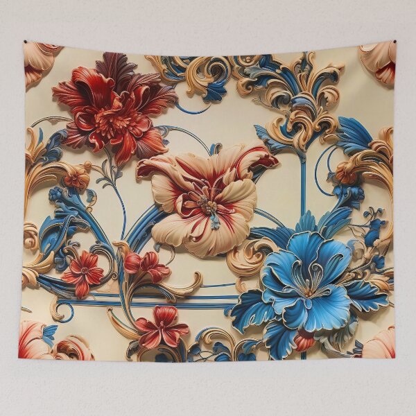 Item preview, LV Tile 1 - Sinfonía floral - rojo, blanco y azul en antigüedad designed and sold by stevepmp.