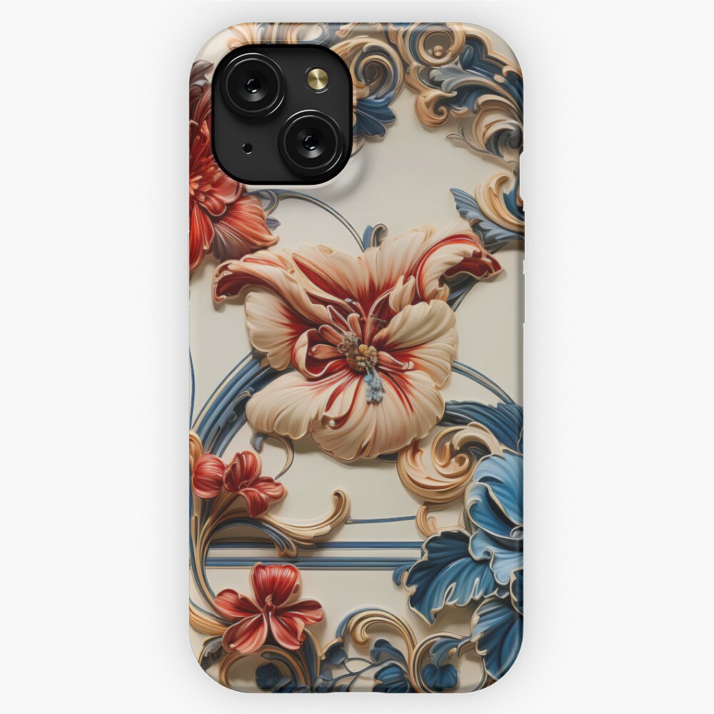 LV Tile 1 - Floral Symphony - red, white and blue on Ivory | Tapestry