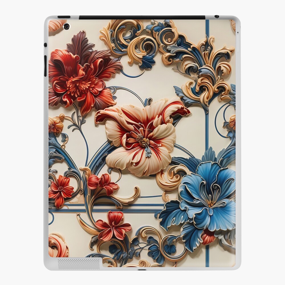 LV Tile 1 - Floral Symphony - red, white and blue on Ivory iPad Case &  Skin for Sale by stevepmp