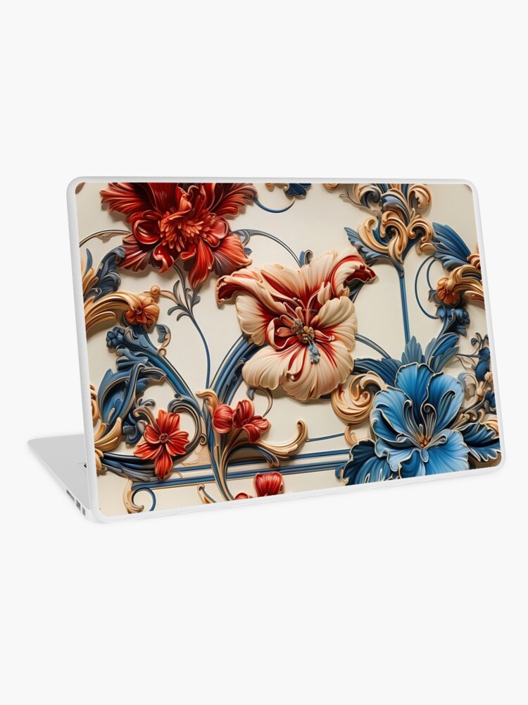 LV Tile 1 - Floral Symphony - red, white and blue on Ivory Tapestry for  Sale by stevepmp