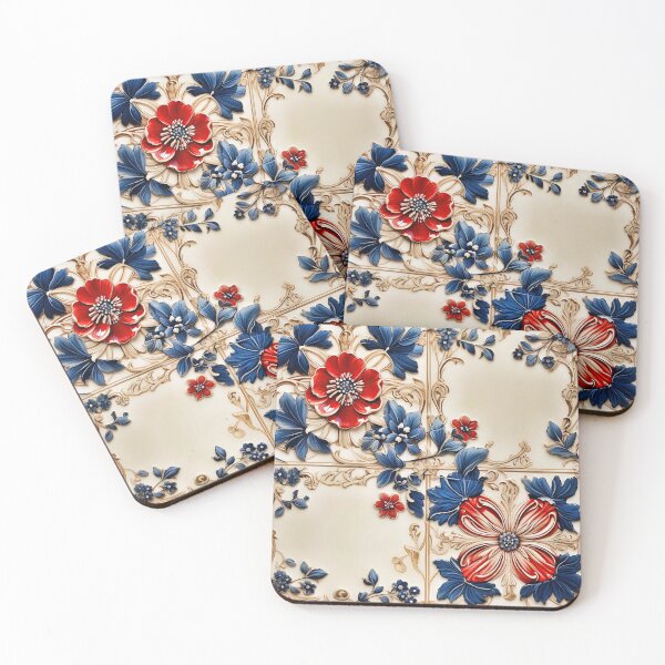 Item preview, LV Tile 2 - Red White and Blue - Ceramica Bone designed and sold by stevepmp.