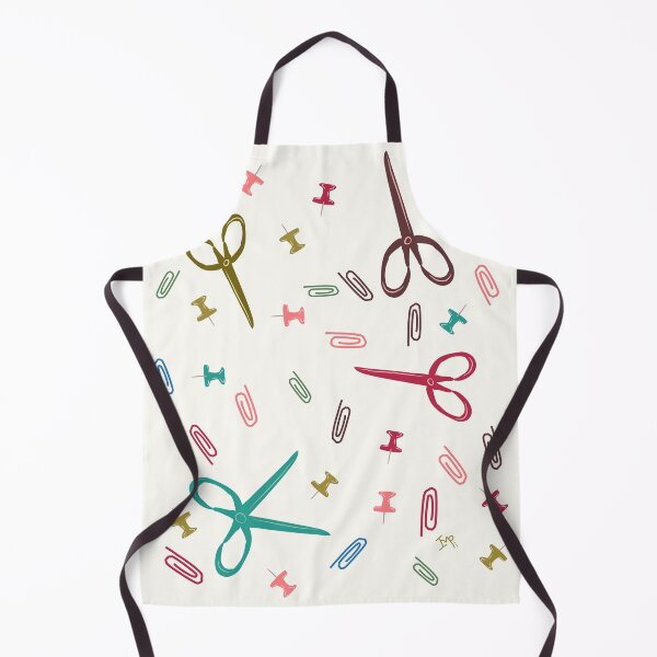 Item preview, Scissors, Paper Clips and Push Pins - red teal mustard yellow designed and sold by Ingrid Poole.