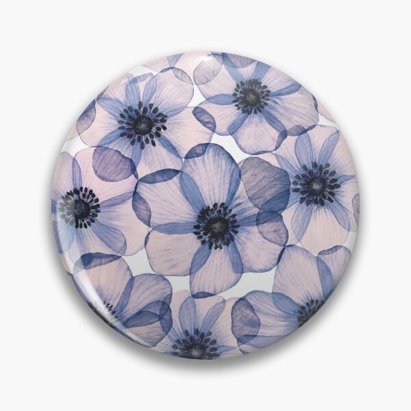 Item preview, Purple translucent Anemone watercolor print. Spring transparent Poppy flowers composition  designed and sold by likapix.