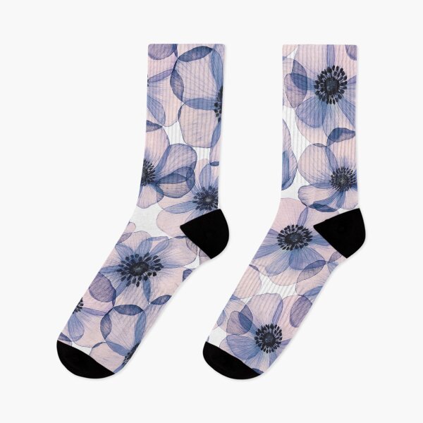 Item preview, Purple translucent Anemone watercolor print. Spring transparent Poppy flowers composition  designed and sold by likapix.