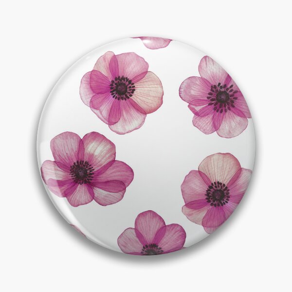 Item preview, Transparent Pink Anemones watercolor print. Translucent Poppy flowers spring romantic composition designed and sold by likapix.