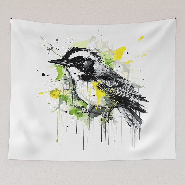 Item preview, Butcherbird, Colorful Bird Illustration designed and sold by Niktarka.