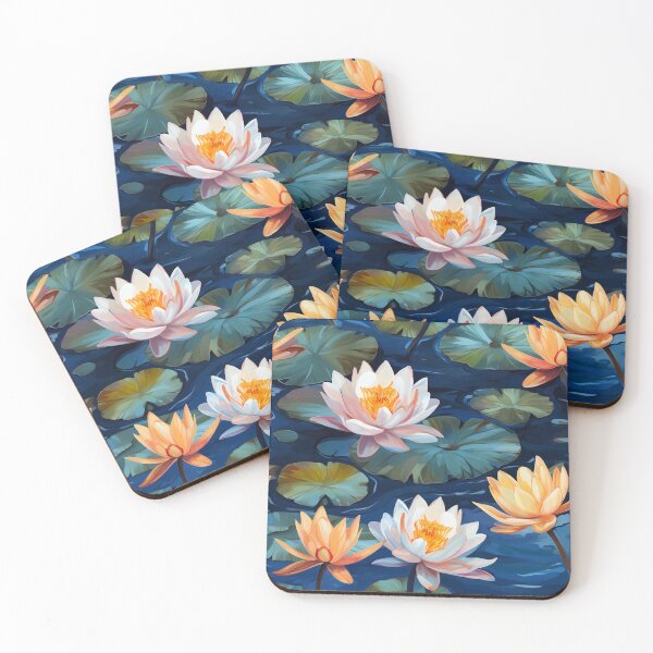 Item preview, Water Lily Golden Painting designed and sold by setofeights.