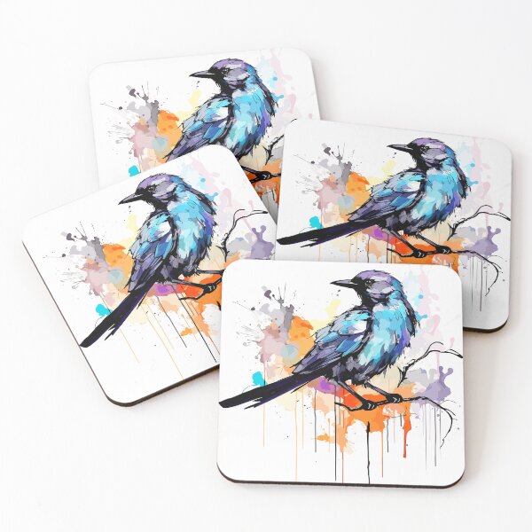 Item preview, butcherbird, colorful bird illustration designed and sold by Niktarka.