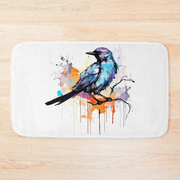 Item preview, butcherbird, colorful bird illustration designed and sold by Niktarka.