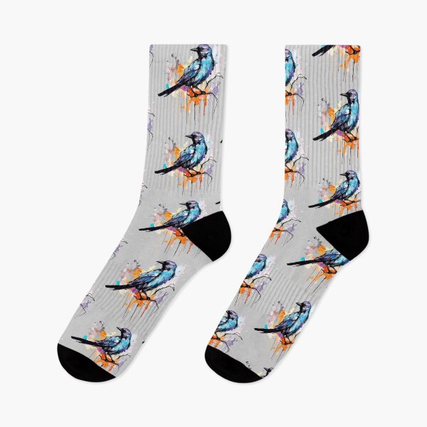 Item preview, butcherbird, colorful bird illustration designed and sold by Niktarka.