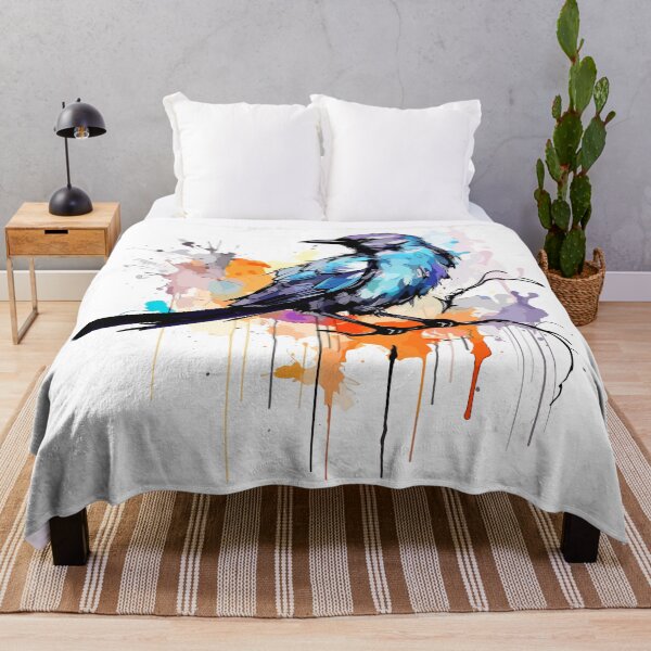 Item preview, butcherbird, colorful bird illustration designed and sold by Niktarka.