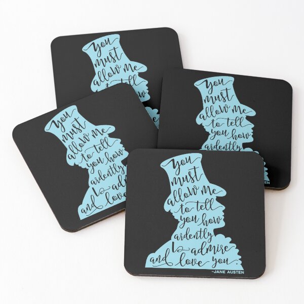 Item preview, Mr. Darcy How Ardently I Admire Silhouette Pride and Prejudice Jane Austen Design designed and sold by ladan-vallada.