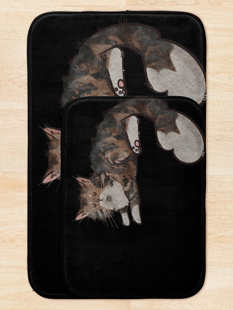 Thumbnail 5 of 6, Bath Mat, Tabby Norwegian Forest Cat - Watercolor - Cat lovers gifts designed and sold by FelineEmporium.
