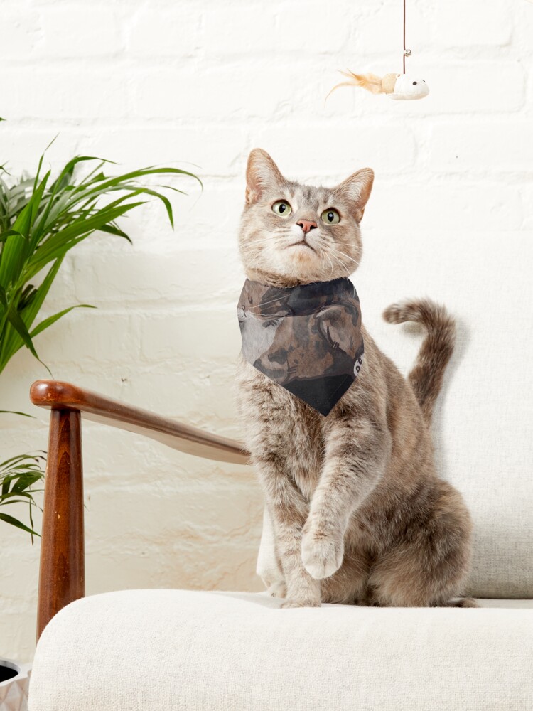Thumbnail 3 of 6, Pet Bandana, Tabby Norwegian Forest Cat - Watercolor - Cat lovers gifts designed and sold by FelineEmporium.