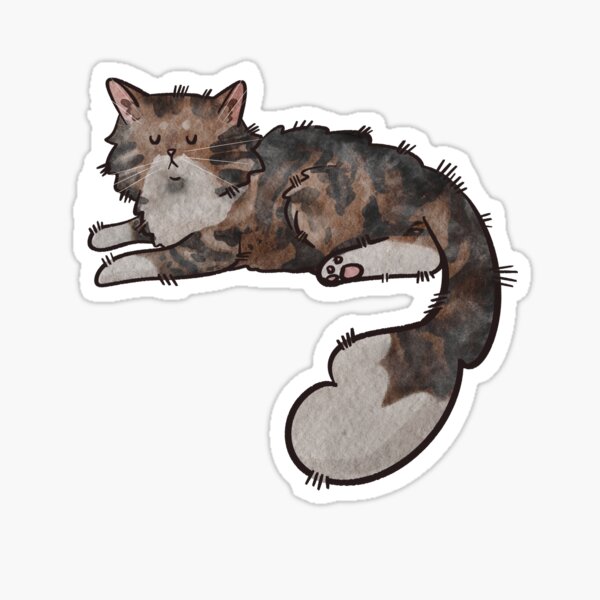 Tabby Norwegische Waldkatze - Aquarell - Geschenke für Katzenliebhaber Sticker