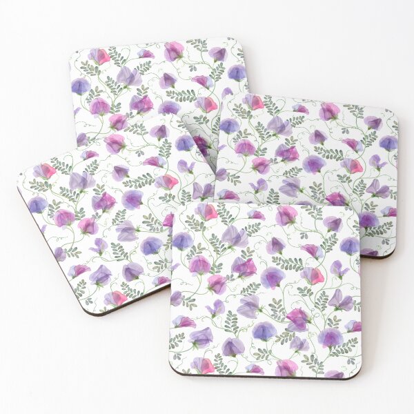 Item preview, Sweet pea watercolor flowers and leaves seamless translucent composition. Transparent floral spring romantic bouquets designed and sold by likapix.
