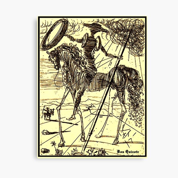 DON QUIXOTE : Vintage Dali Abstract Painting Print Canvas Print