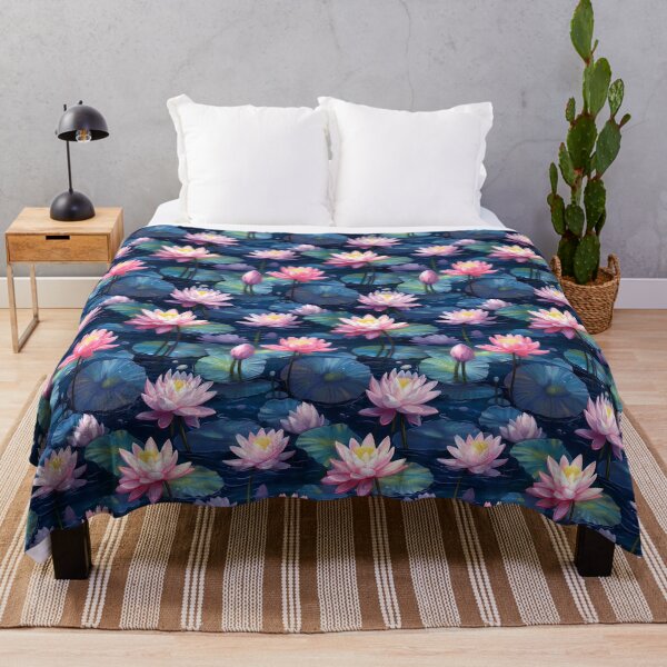 Item preview, Water Lily Pink and Red Pattern designed and sold by setofeights.
