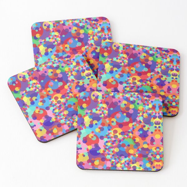 Item preview, Psychedelic Rainbow Bubble Polka Dots Digital Painting, Single and Repeating Pattern designed and sold by Nicolette Olivier.