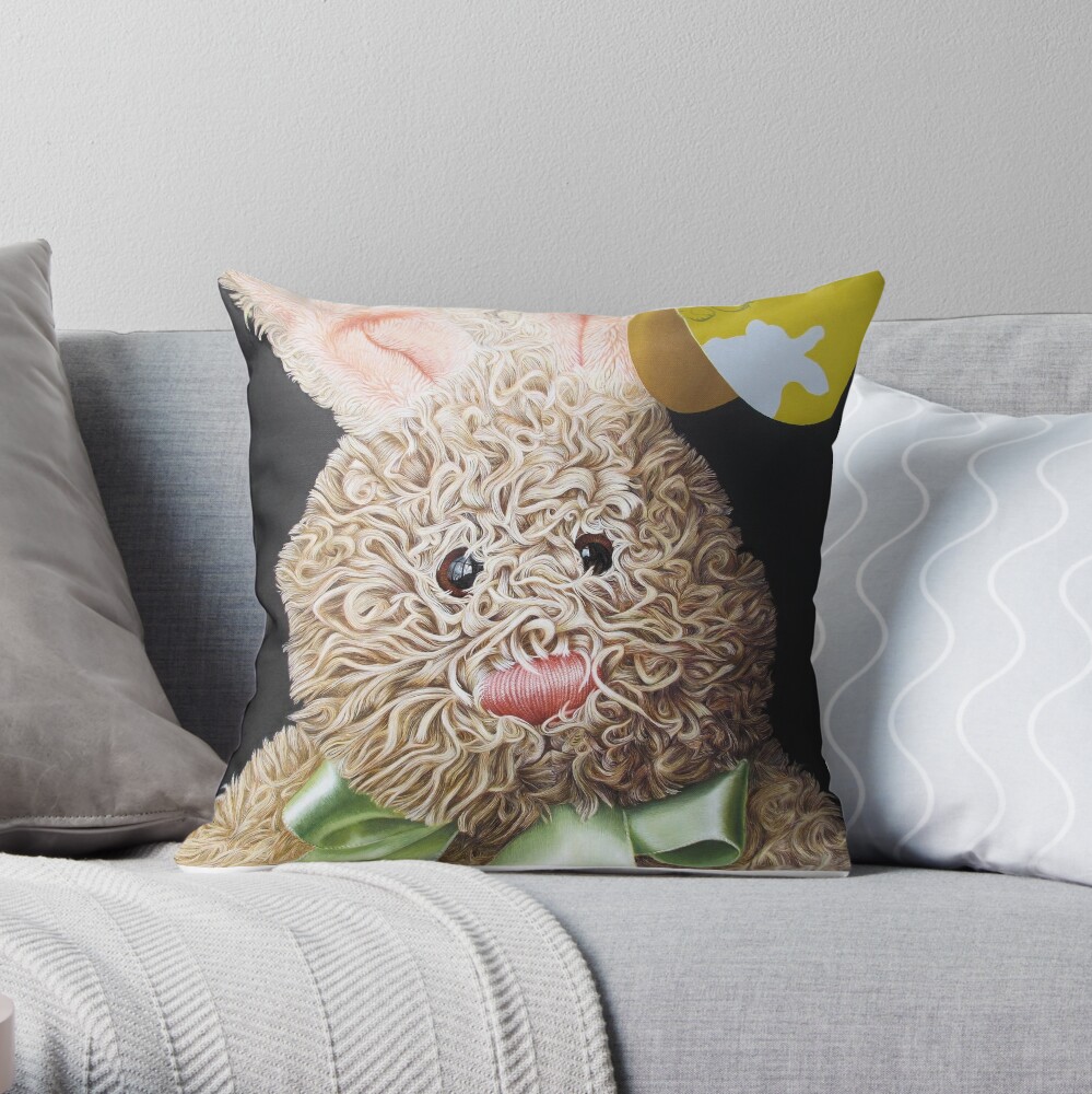 Happy Bunny Throw Pillow