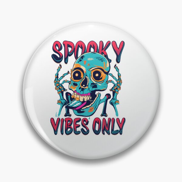 Artikelvorschau, Spooky Vibes Only Halloween-Design Totenkopf-Kunstwerk entworfen und verkauft von TheSaif.
