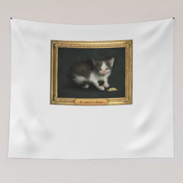 Item preview, he eated a cheese cat meme portrait Classic designed and sold by asnnyshemkok.