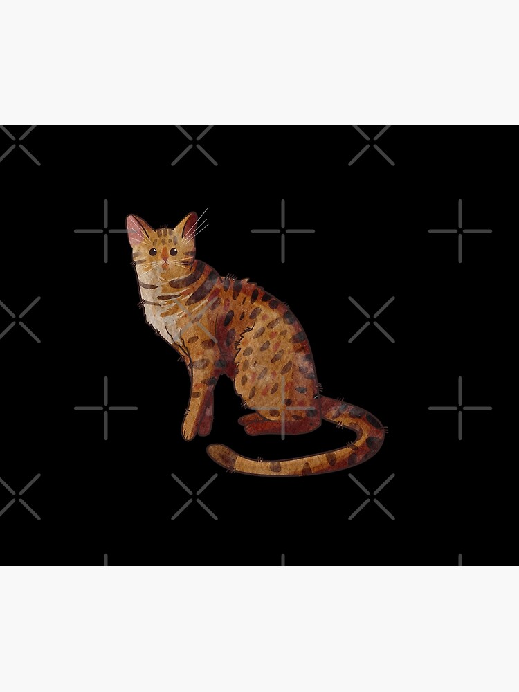 Thumbnail 6 of 6, Throw Blanket, Ocicat - Watercolor - Cat lovers gifts designed and sold by FelineEmporium.