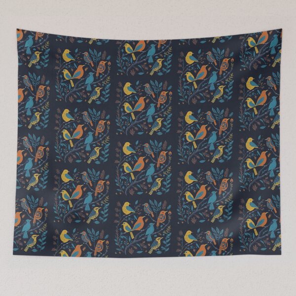 Item preview, Morning Dawn Chorus Birds Blue designed and sold by Getup-clothing.