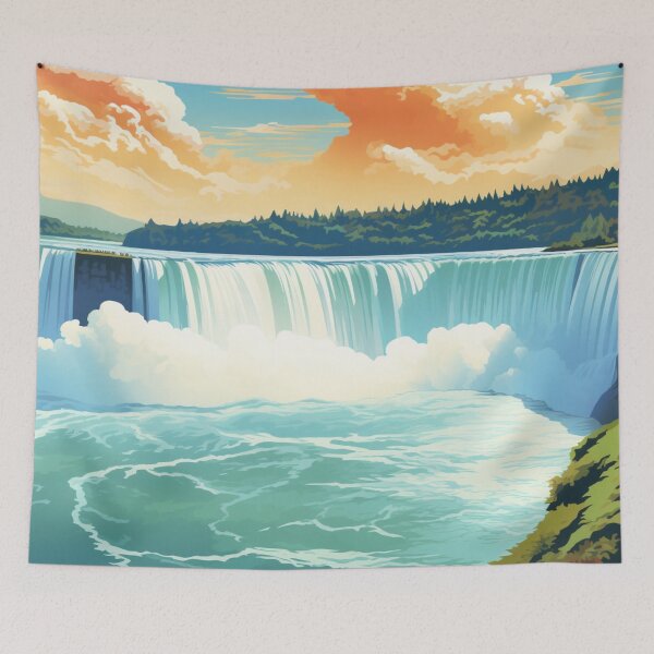 Item preview, A Pop Art Travel Print of the Niagara Falls - Canada  designed and sold by StudioRedKoala.