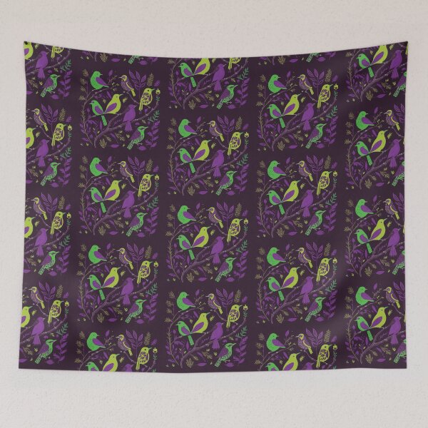 Item preview, Morning Dawn Chorus Birds Purple designed and sold by Getup-clothing.