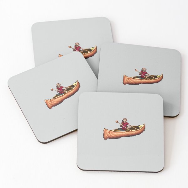 Item preview, Pixel Man Canoeing Design Print  designed and sold by randomtdesigns.