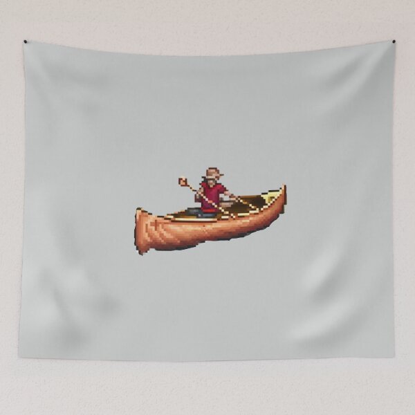 Item preview, Pixel Man Canoeing Design Print  designed and sold by randomtdesigns.