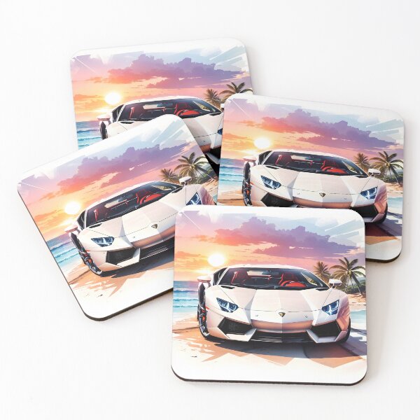 Item preview, Luxury Sports Car in Sunset Splendor designed and sold by Ceemko's Vintage Corner.