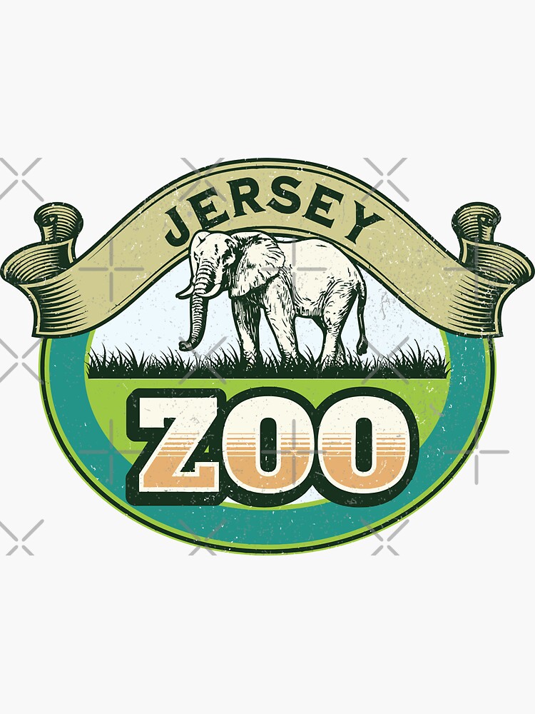 Jersey Zoo England Sticker for Sale by CyberYogi