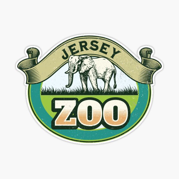 Jersey Zoo England Sticker for Sale by CyberYogi