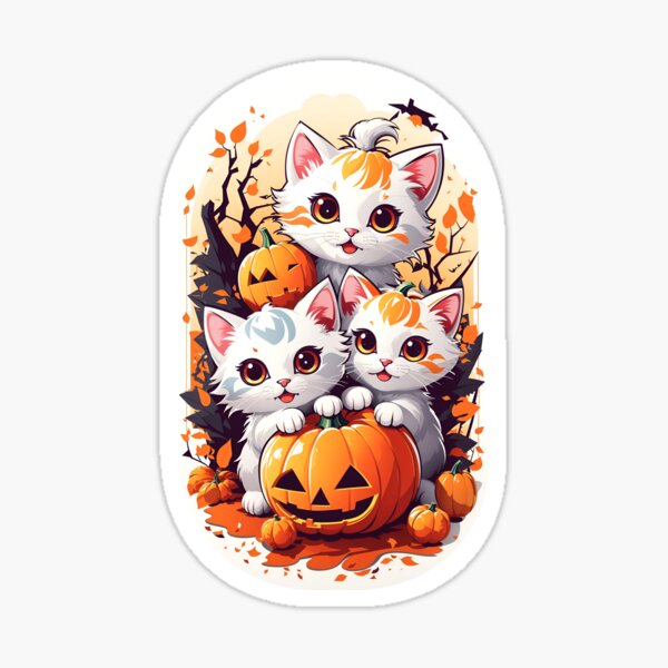 Pumpkin Cat Sticker – PONYPEOPLE